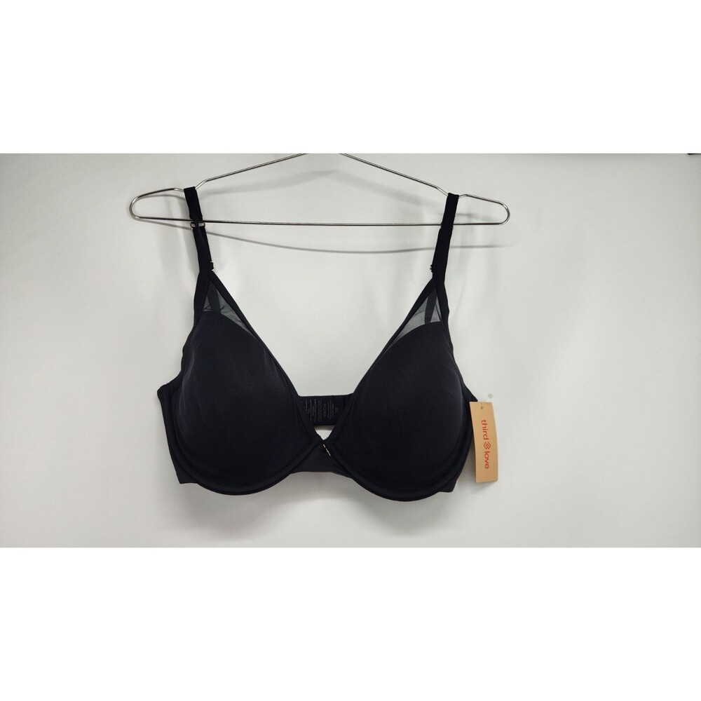 Third Love Women's 32E Black Purple Smooth Uplift Plunge Bra NWT